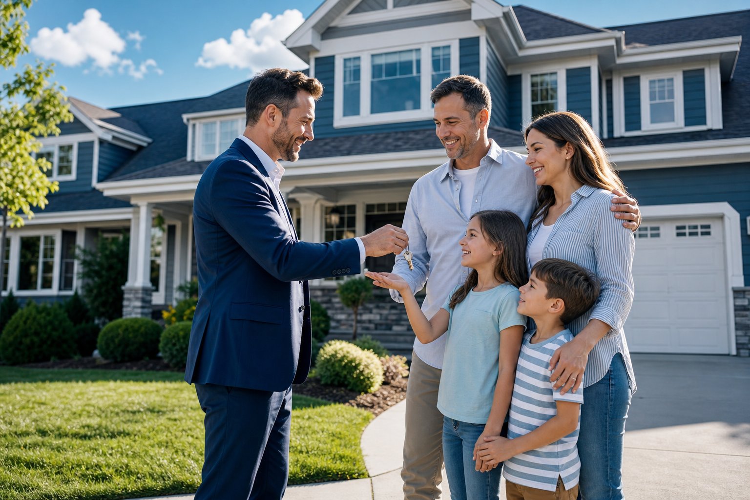 Family with a new home and mortgage approval